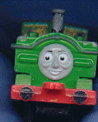 front view of green train