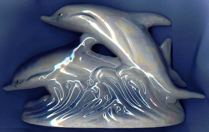 dolphin ornament, back view