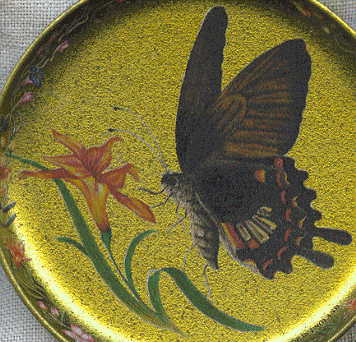 six coasters: brown butterfly and flower closeup