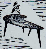 scandinavian teardrop occasional table illustration, from homemaker plate