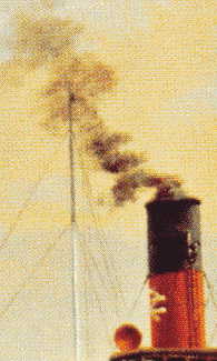 closeup of smokestack of PS LINCOLN CASTLE