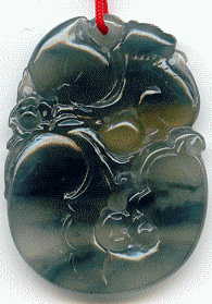 chinese jade pendant: back view