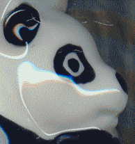 wade natwest money box panda: closeup of cub face