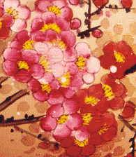 chinese painted inside ball, view A: closeup of painted blossom