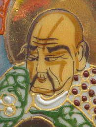 close-up of bald man.