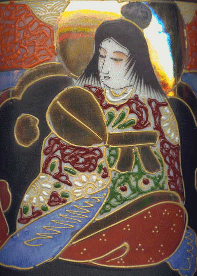 close-up of seated japanese woman