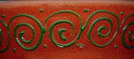 detail of design round base of vase.